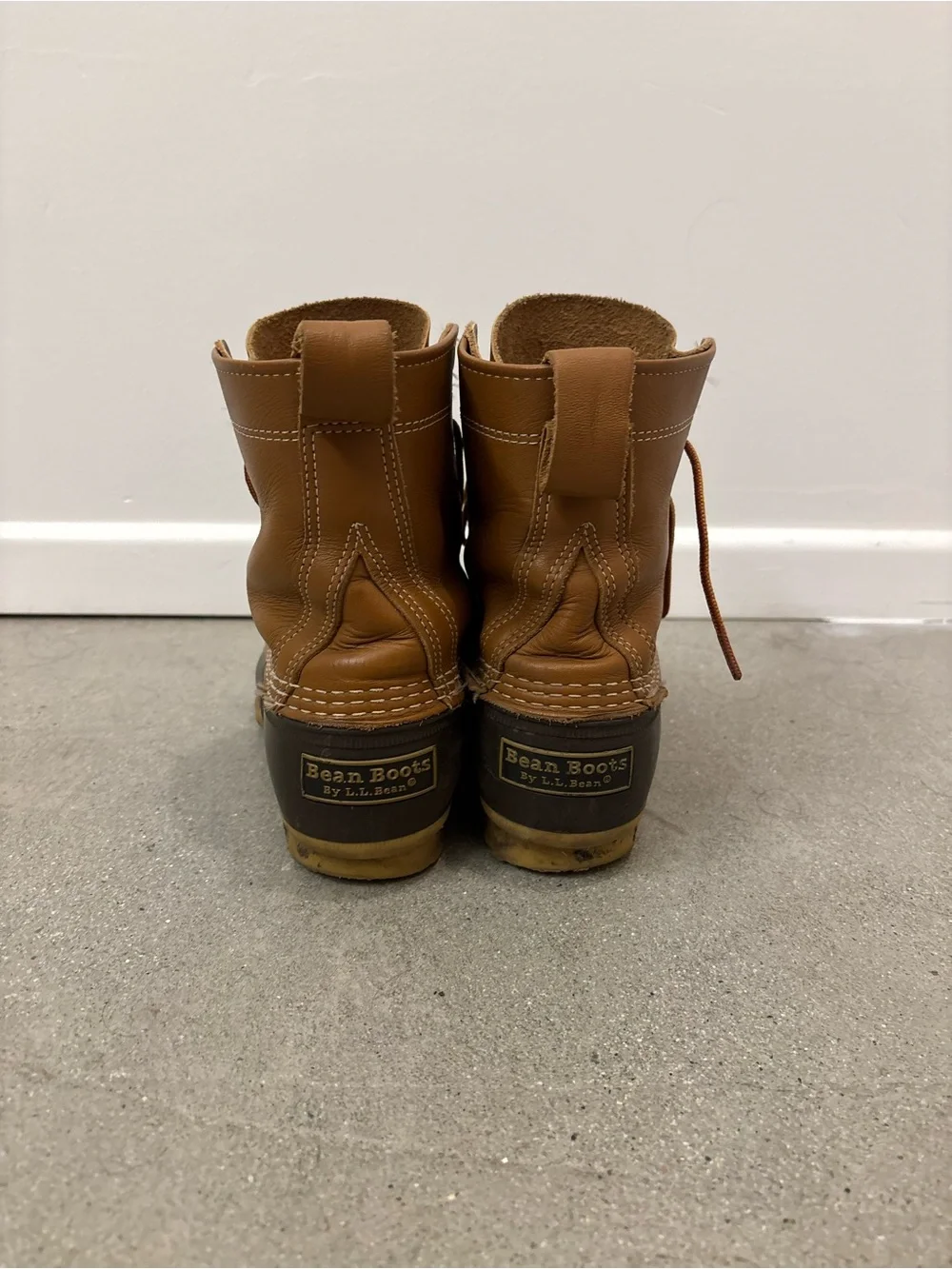 L.L. Bean Brown Leather and Dark Rubber Duck Boots Mens Size 7.5
